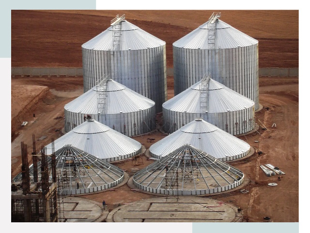 Строительство зерновых силосов в Михайловке