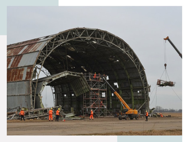 Демонтаж ангаров в Михайловке